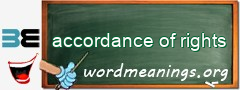 WordMeaning blackboard for accordance of rights